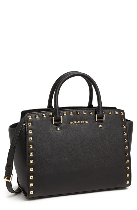 michael kors large black selma satchel|selma saffiano leather satchel.